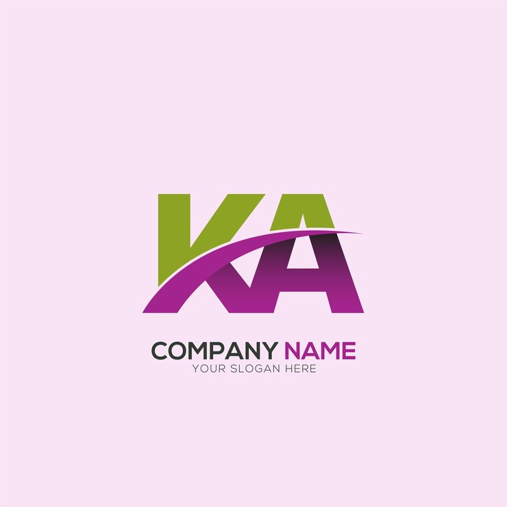 Vector diseño del logotipo de la letra ka o ak con un corte creativo diseño creativo del logotipo