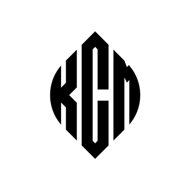 Diseño del logotipo de la letra KCM con forma de círculo y elipse Letras elípticas KCM con estilo tipográfico Las tres iniciales forman un logotipo de círculo Emblema de círculo KCM Monograma Abstracto Letra Marca Vector