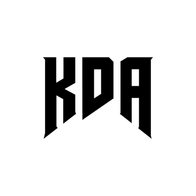 Diseño de logotipo de letra KDA para una empresa de tecnología Diseño del logotipo KDA Combinación de colores blanco y negro KDA Logotipo KDA Vector KDA Diseño del icono KDA Alfabeto KDA Tipografía diseño del logotipo
