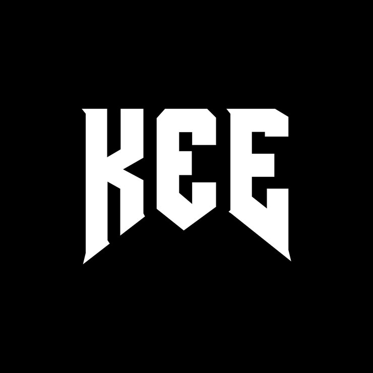 Vector diseño de logotipo de letra kee para la empresa de tecnología kee diseño de logotipo kee combinación de colores blanco y negro kee logotipo kea vector kee diseño kee icono kee alfabeto kee tipografía diseño de logo