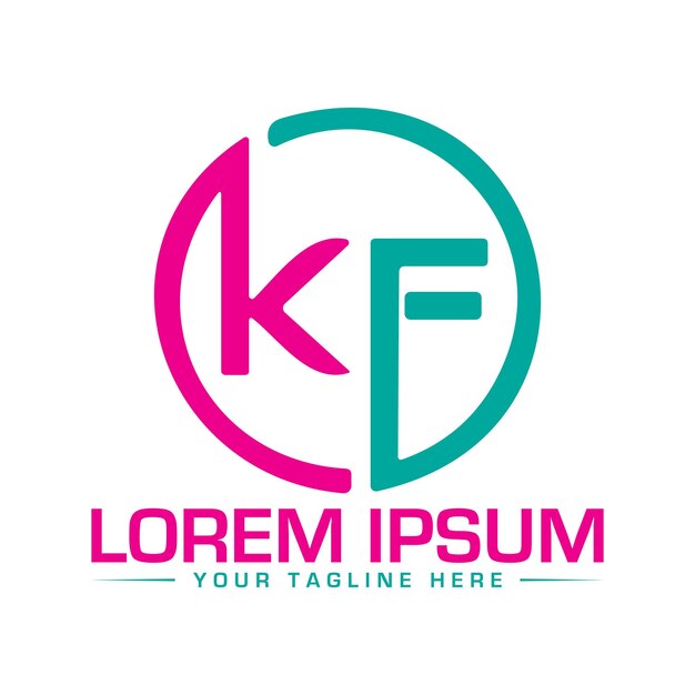 Vector diseño del logotipo de la letra kf diseño del logotipo fk único