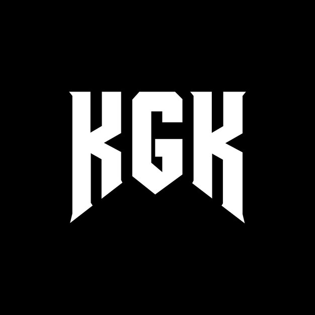 Diseño de logotipo de letra KGK para la compañía de tecnología Diseño de Logotipo KGK combinación de colores blanco y negro
