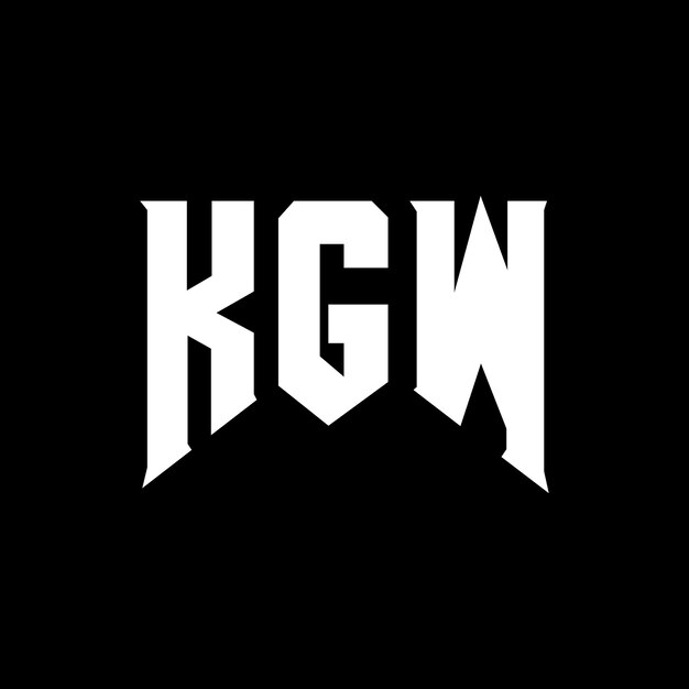 Diseño de logotipo de letra KGW para la compañía de tecnología KGW diseño de logotipo KGW combinación de colores blanco y negro KGW logo KGW vector KGW diseño KGW icono KGW alfabeto KGW tipografía diseño de logotip