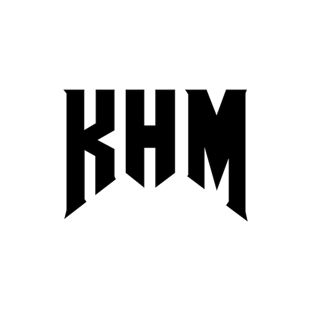 Diseño de logotipo de letra KHM para una empresa de tecnología Diseño del logotipo de KHM combinación de colores blanco y negro KHM logotipo KHM vector KHM diseño Icono KHM alfabeto KHM tipografía Diseño del Logotipo