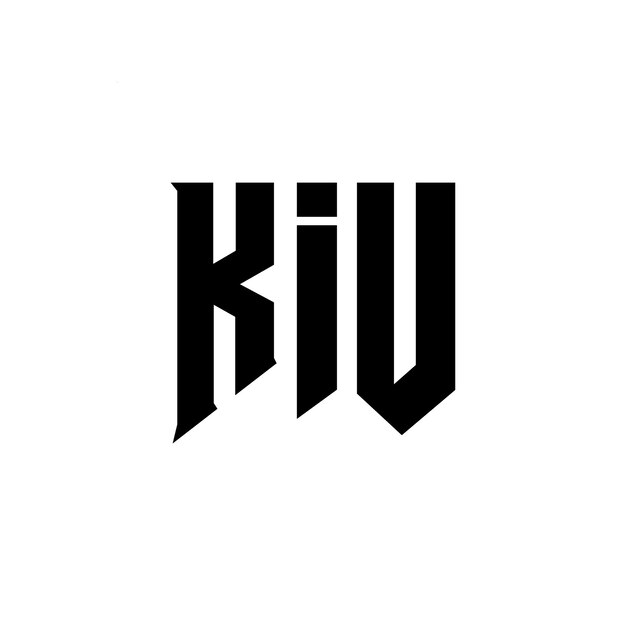 Diseño de logotipo de letra KIU para una empresa de tecnología Diseño del logotipo KIU Combinación de colores blanco y negro KIU Logo KIU Vector KIU Diseño del icono KIU Alfabeto KIU Tipografía diseño del logotipo