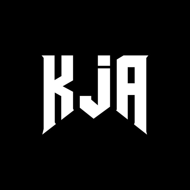 Diseño de logotipo de letra KJA para la compañía de tecnología KJA diseño de logotipo combinación de colores blanco y negro KJA logotipo KJA vector KJA diseño KJA icono KJA alfabeto KJA tipografía diseño de logotip