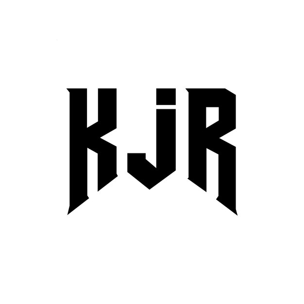 Diseño de logotipo de letra KJR para una empresa de tecnología Diseño de Logotipo KJR Combinación de colores blanco y negro KJR Logo KJR Vector KJR Diseño Icono KJR Alfabeto KJR Tipografía Diseño del logotipo