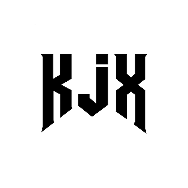 Diseño de logotipo de letra KJX para la compañía de tecnología Diseño de Logotipo KJX combinación de colores blanco y negro KJX Vector KJX Diseño de Icono KJX Alfabeto KJX Tipografía Diseño del logotipo