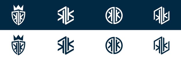 Diseño del logotipo de la letra KK de moda