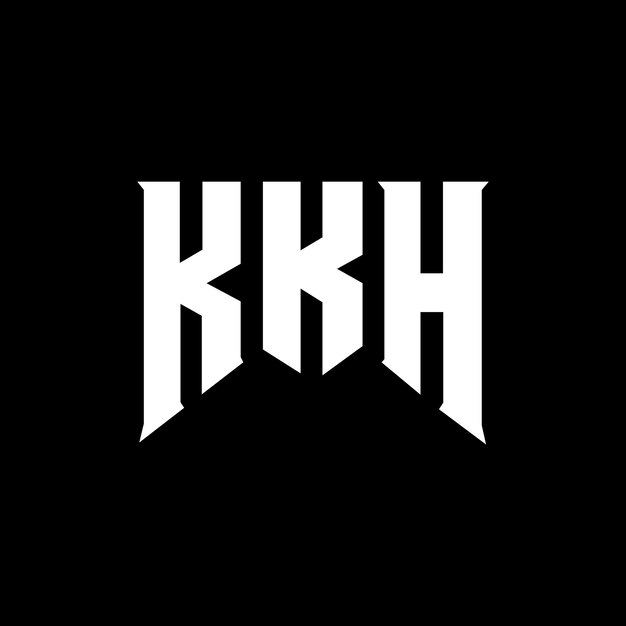 Diseño de logotipo de letra KKH para la compañía de tecnología Diseño del logotipo KKH combinación de colores blanco y negro