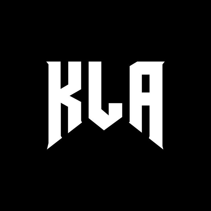 Vector diseño de logotipo de letra kla para la compañía de tecnología kla diseño de logotipo kla combinación de colores blanco y negro kla logo kla vector kla diseño kla icono kla alfabeto kla tipografía diseño del logotipo