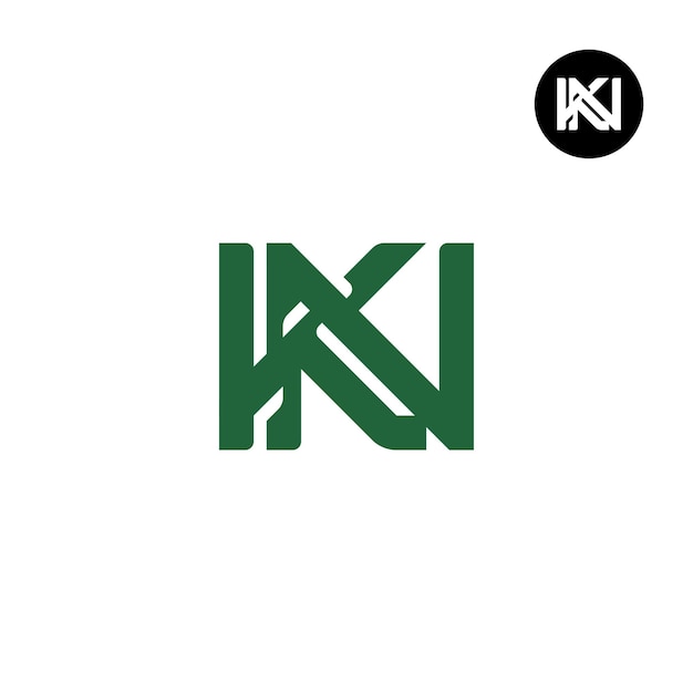 Diseño del logotipo de la letra KN Monograma