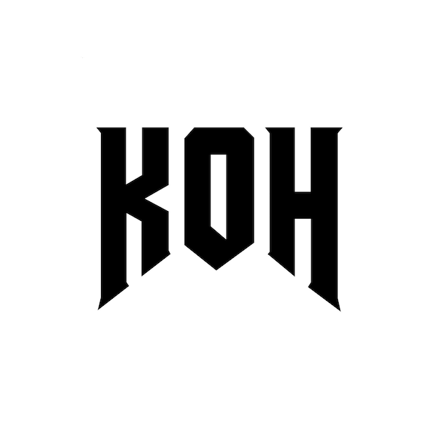 Diseño de logotipo de letra KOH para la compañía de tecnología KOH diseño de logotipo combinación de colores blanco y negro KOH logotipo KOH vector KOH diseño KOH icono KOH alfabeto KOH tipografía diseño de logotip