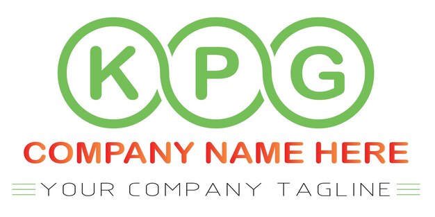 Vector diseño de logotipo de letra kpg