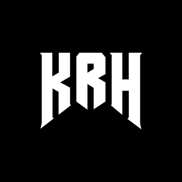 Diseño de logotipo de letra KRH para la compañía tecnológica KRH diseño de logotipo combinación de colores blanco y negro KRH logotipo KRH vector KRH diseño KRH icono KRH alfabeto KRH tipografía diseño de logotip