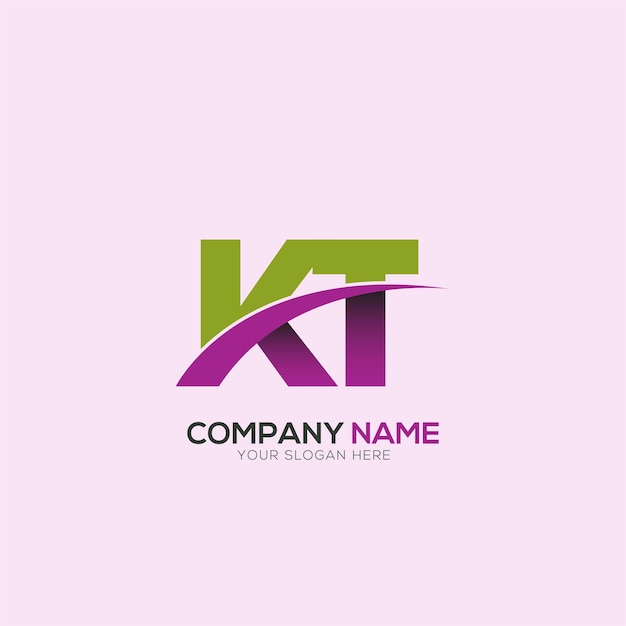 Diseño del logotipo de la letra KT o TK con un corte creativo