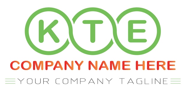 Diseño de logotipo de letra KTE