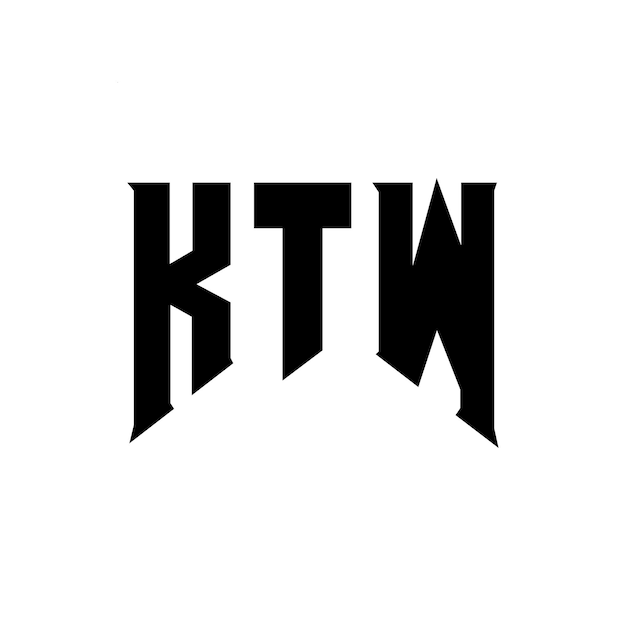 Diseño de logotipo de letra KTW para una empresa de tecnología Diseño de Logotipo KTW Combinación de colores blanco y negro KTW Vector KTW Diseño de Icono KTW Alfabeto KTW Tipografía Diseño del logotipo