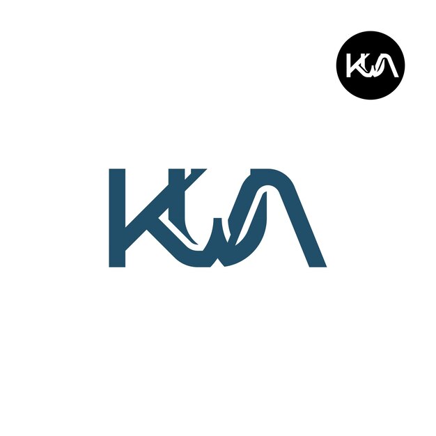 Diseño del logotipo de la letra KWA Monogram