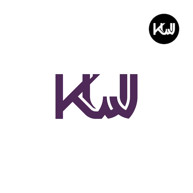 Vector diseño del logotipo de la letra kwj monogram