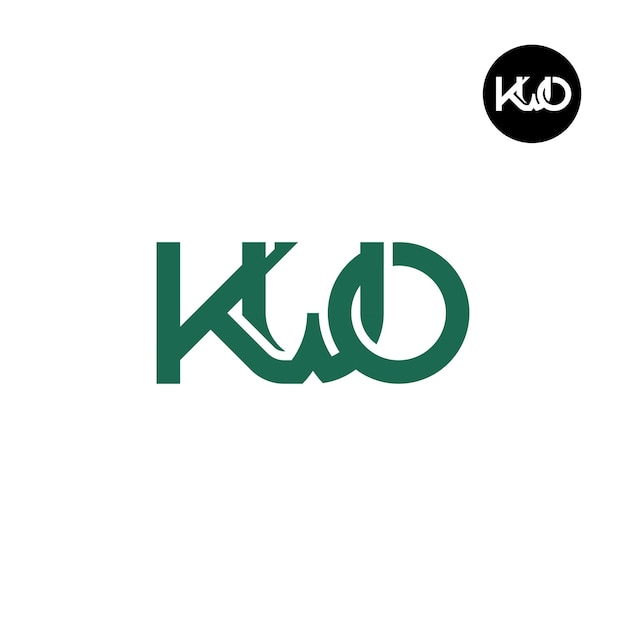 Diseño del logotipo de la letra KWO Monogram