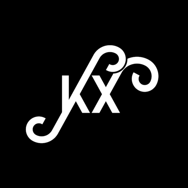 Vector diseño del logotipo de la letra kx en fondo negro kx iniciales creativas concepto de la letra del logotipo kx diseño de la carta kx diseño de la letra blanca en fondo negro