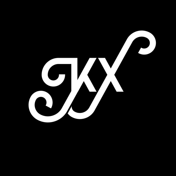 Vector diseño del logotipo de la letra kx en fondo negro kx iniciales creativas concepto de la letra del logotipo kx diseño de la carta kx diseño de la letra blanca en fondo negro