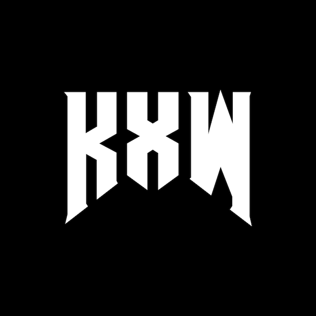 Diseño de logotipo de letra KXW para una empresa de tecnología Diseño del logotipo KXW combinación de colores blanco y negro KXW logo KXW vector KXW diseño Icono KXW alfabeto KXW tipografía diseño del logotipo