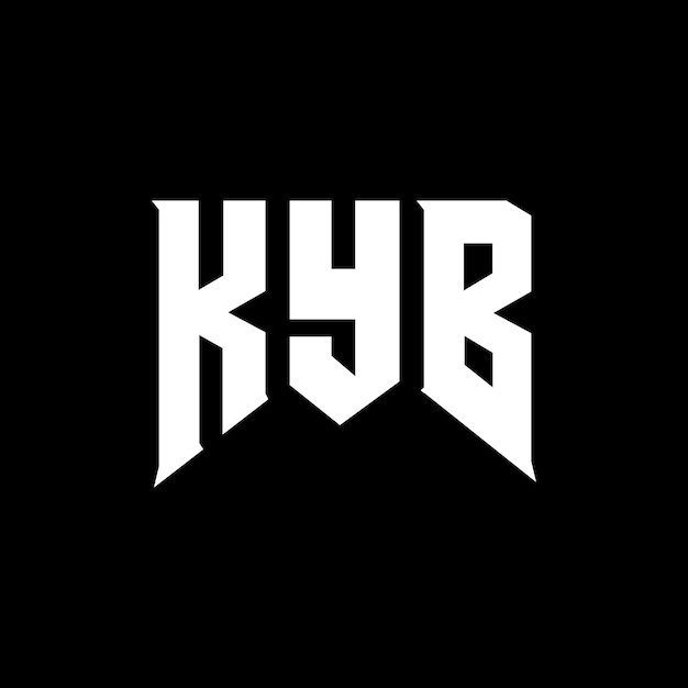 Diseño de logotipo de letra KYB para una empresa de tecnología Diseño del logotipo KYB combinación de colores blanco y negro KYB diseño del logo KYB Icon KYB alfabeto KYB tipografía diseño del logotipo