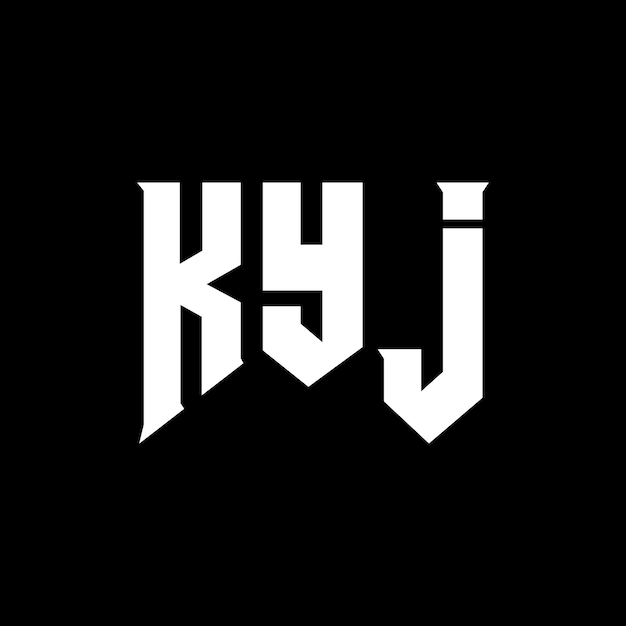 Diseño de logotipo de letra KYJ para una empresa de tecnología Diseño del logotipo KYJ Combinación de colores blanco y negro KYJ Logo KYJ Vector KYJ Diseño del icono KYJ Alfabeto KYJ Tipo de diseño del logotipo