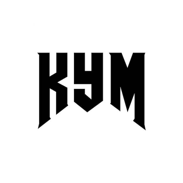 Diseño de logotipo de letra KYM para una empresa de tecnología Diseño del logotipo KYM Combinación de colores blanco y negro KYM Diseño del icono KYM Alfabeto KYM