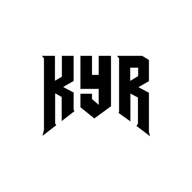 Diseño de logotipo de letra KYR para una empresa de tecnología Diseño del logotipo KYR combinación de colores blanco y negro KYR logotipo Vector KYR diseño KYR icono KYR alfabeto KYR tipografía diseño del logotipo