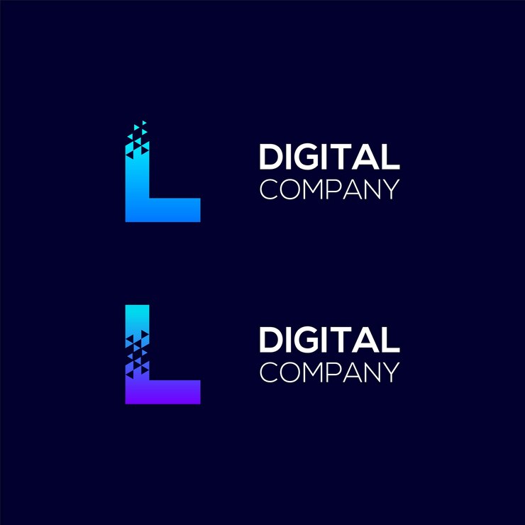 Vector diseño del logotipo de la letra l abstracta con el concepto triangle pixels para technology digital business company