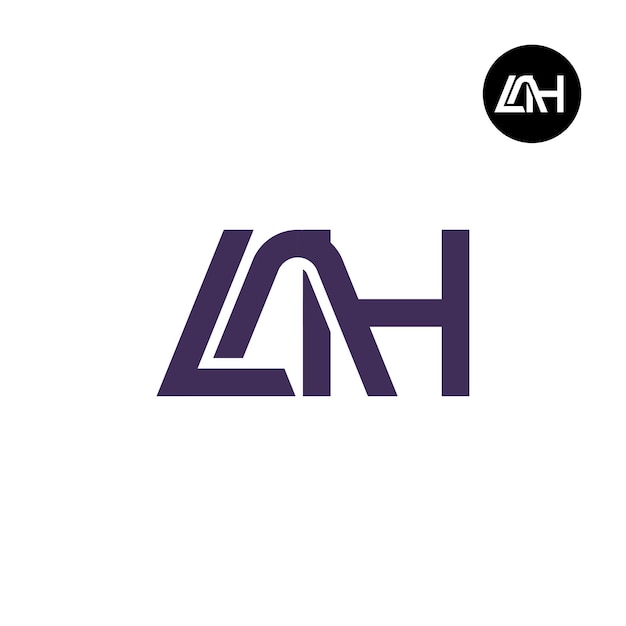 Diseño del logotipo de la letra LAH Monogram