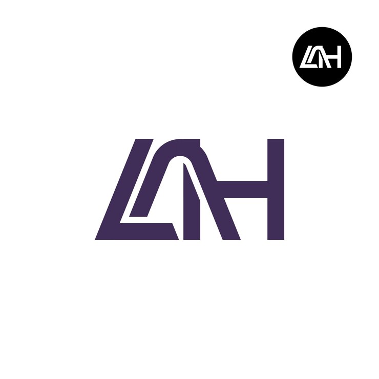 Vector diseño del logotipo de la letra lah monogram