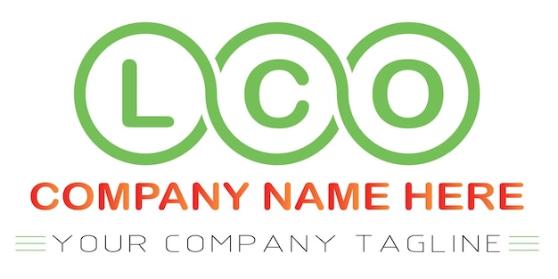 Vector diseño de logotipo letra lco
