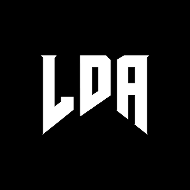 Diseño de logotipo de letra LDA para una empresa de tecnología Diseño del logotipo LDA combinación de colores blanco y negro Logotipo LDA vector LDA diseño Icono LDA alfabeto LDA tipografía Diseño del Logotipo