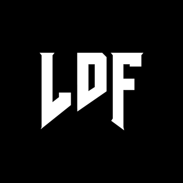 Diseño de logotipo de letra LDF para una empresa de tecnología Diseño del logotipo LDF combinación de colores blanco y negro Logotipo LDF Vector LDF Diseño del icono LDF Alfabeto LDF Tipo de logotipo