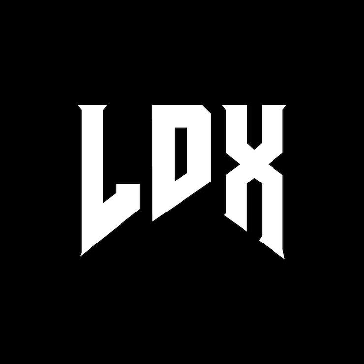 Vector diseño de logotipo de letra ldx para una empresa de tecnología diseño de logotipo ldx combinación de colores blanco y negro ldx logotipo vector ldx diseño ldx icono ldx alfabeto ldx tipografía diseño de logotipo