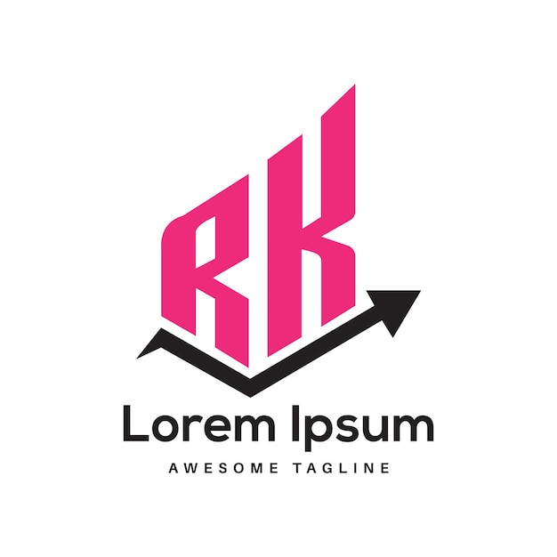Diseño del logotipo de la letra Lette Rk