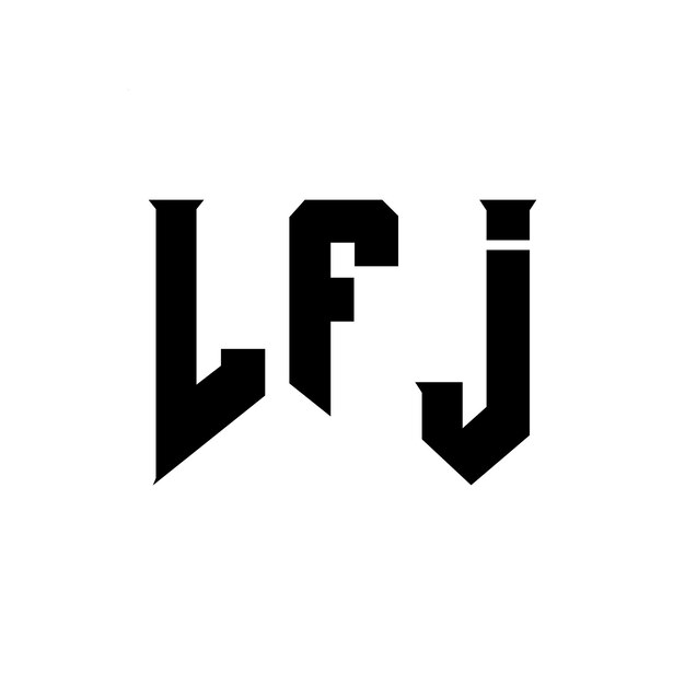 Diseño de logotipo de letra LFJ para una empresa de tecnología LFJ diseño de logotipo LFJ combinación de colores blanco y negro LFJ logotipo vector LFJ diseño LFJ icono LFJ alfabeto LFJ tipografía diseño de logotip