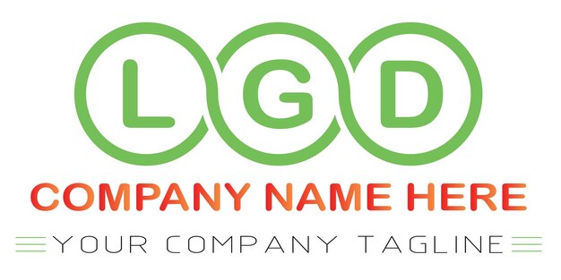 Vector diseño de logotipo de letra lgd