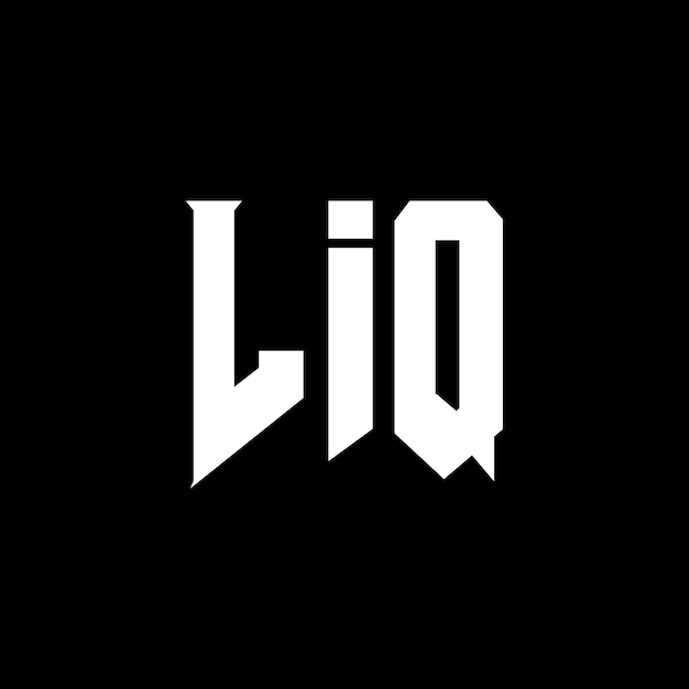 Diseño de logotipo de letra LIQ para una empresa de tecnología Diseño de Logotipo LIQ combinación de colores blanco y negro Diseño de LOGO LIQ Vector LIQ Diseño de Icono LIQ Alfabeto LIQ Tipografía