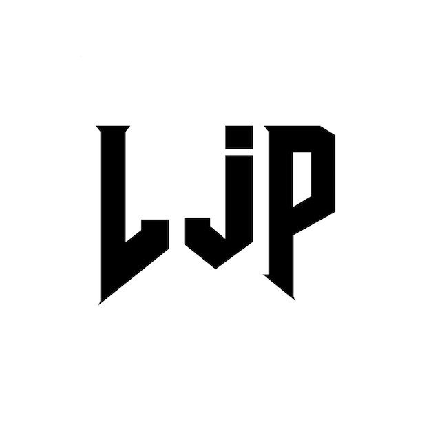 Diseño de logotipo de letra LJP para una empresa de tecnología Diseño del logotipo LJP combinación de colores blanco y negro Logotipo LJP Vector LJP Diseño del icono LJP Alfabeto LJP Tipografía diseño del logotipo
