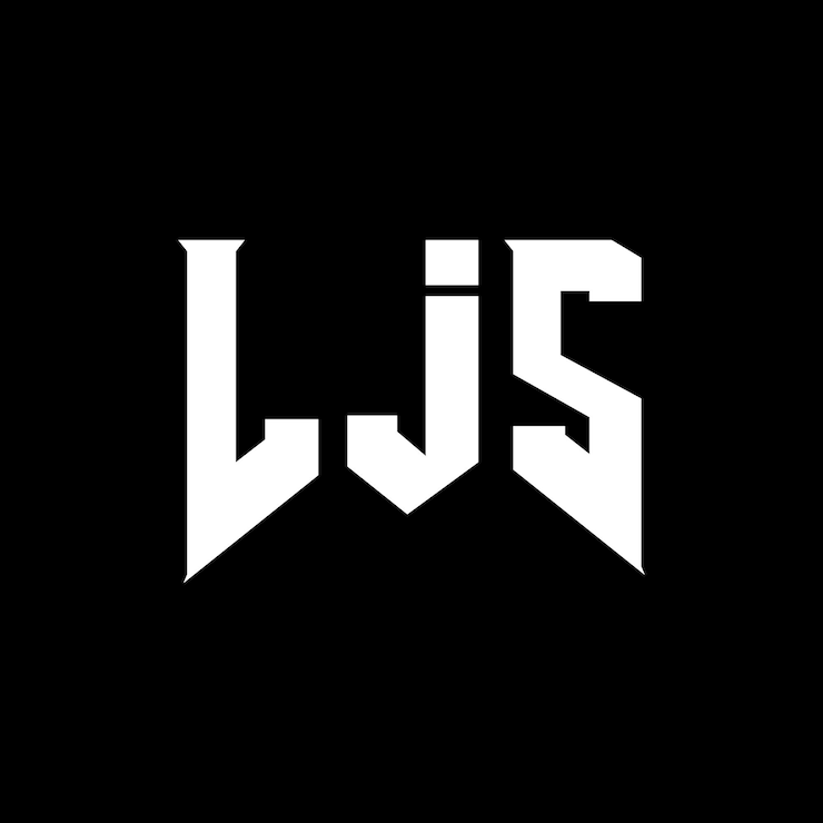 Vector diseño de logotipo de letra ljs para la compañía de tecnología ljs diseño de logotipo combinación de colores blanco y negro ljs logotipo ljs vector ljs diseño ljs icono ljs alfabeto ljs tipografía diseño de logo