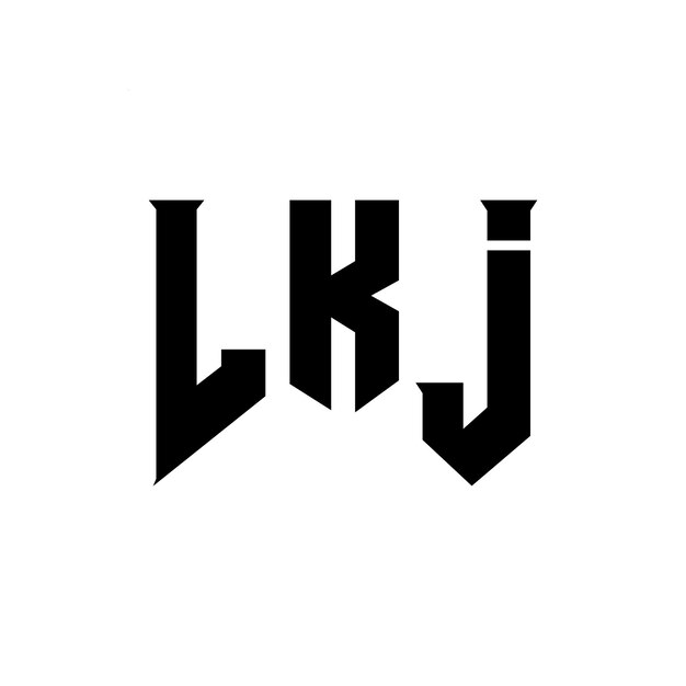 Diseño de logotipo de letra LKJ para la compañía de tecnología LKJ diseño de logotipo combinación de colores blanco y negro LKJ logotipo LKJ vector diseño LKJ icono LKJ alfabeto LKJ tipografía logotipo diseño