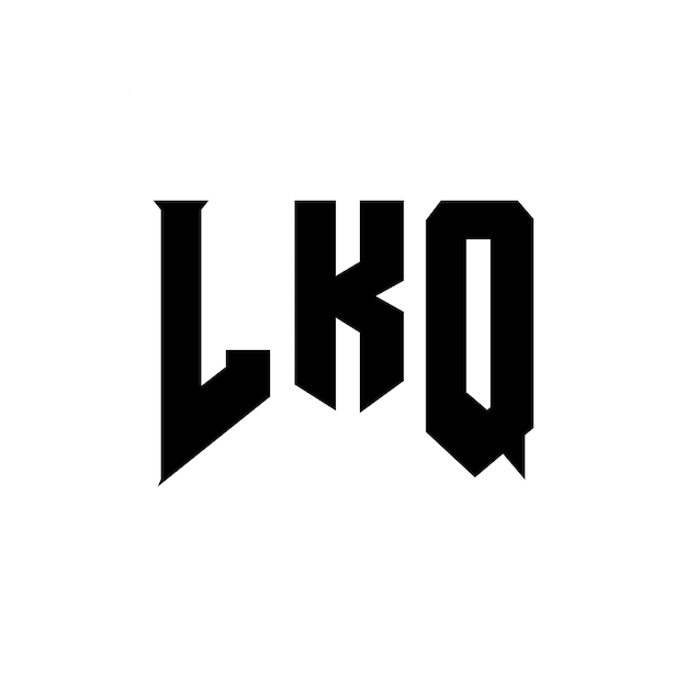 Diseño de logotipo de letra LKQ para una empresa de tecnología Diseño de Logotipo LKQ combinación de colores blanco y negro LKQ logotipo Vector LKQ diseño LKQ icono LKQ alfabeto LKQ tipografía diseño de logotipo