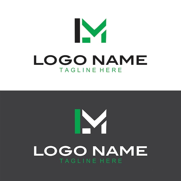 Diseño de logotipo de letra lm creativa vectorial con ilustración de fondo negro circular
