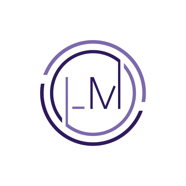 Diseño del logotipo de la letra LM de lujo Template vectorial de diseño del logotipo LM de la letra premium real