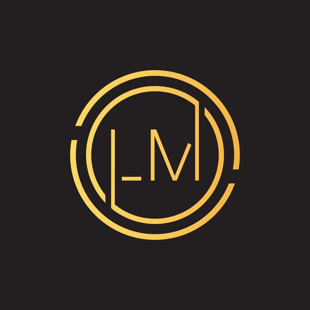 Diseño del logotipo de la letra LM de lujo Template vectorial de diseño del logotipo LM de la letra premium real